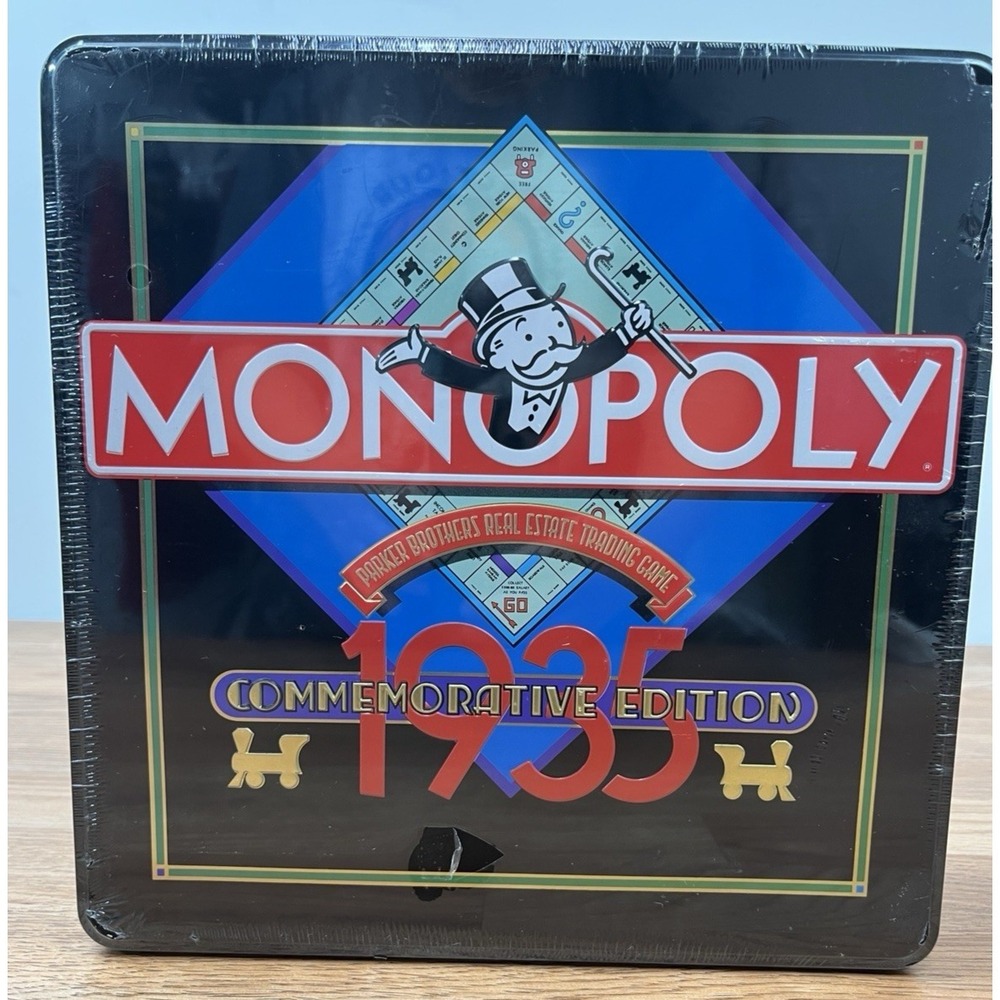 Vintage 1985 Monopoly 1935 Commerative Edition 50th Anniversary Tin Box NEW